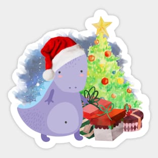 Treesaurus: a Dinosaur Christmas Sticker